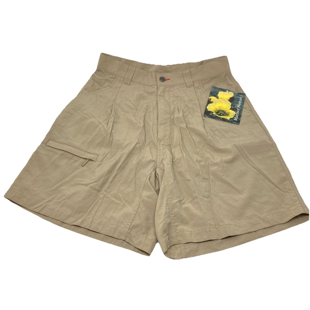 VTG Marmot Amazon Womens Khaki Shorts Size 10 T6680 NWT Zip Pocket Outdoor
